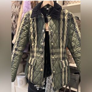 Burberry Jacket Size 2 Green Plaid